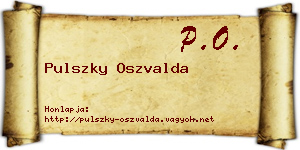 Pulszky Oszvalda névjegykártya